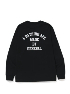 BAPE A Bathing Ape Lettered L/S Tee Black Original São Paulo