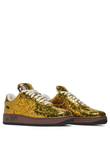 Louis Vuitton Nike Air Force 1 Low By Virgil Abloh Metallic Gold - Imagem 3