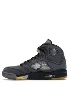 Off White x Air Jordan 5 Black Metallic2