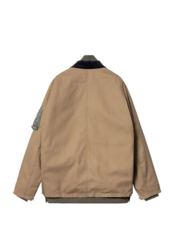 Sacai x Carhartt WIP Canvas MA-1 Michigan Jacket Beige - Imagem 3