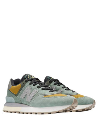 Stone Island x New Balance 574 Legacy Light Green Mustard Gold - Imagem 3