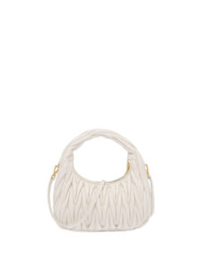 Miu Miu Wander Matelasse Nappa Leather Hobo Mini Bag White2