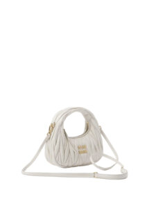 Miu Miu Wander Matelasse Nappa Leather Hobo Mini Bag White5