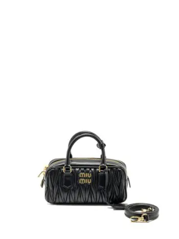 Miu Miu Arcadie Matelasse Nappa Leather Bag Black