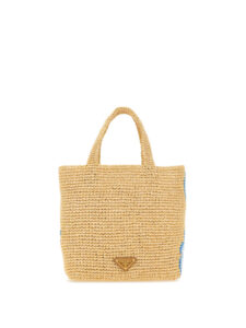 Prada Logo Patch Crochet Tote Bag2 1