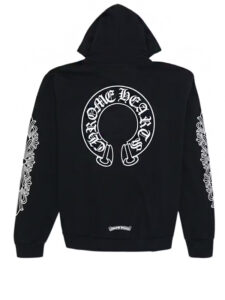 Chrome Hearts Horse Shoe Floral Hoodie Black2