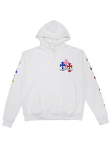Chrome Hearts Multi Color Cross Hoodie White2