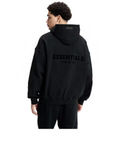 Fear of God Essentials Pullover Chest Logo Hoodie Stretch Limo Black4