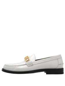Gucci Logo Plaque Loafer White Leather2