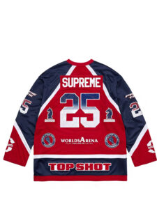 Supreme Rhinestone Hockey Jersey Red2