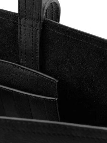 AMI Paris Bolsa tote midi de couro preto - Imagem 4