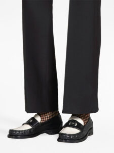 Gucci Interlocking G Loafers Black White2