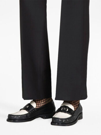 Gucci Interlocking G Loafers Black White - Imagem 2