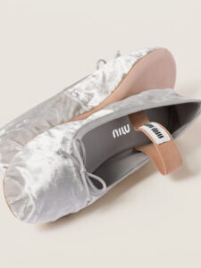 Miu Miu Velvet Ballerinas Grey3