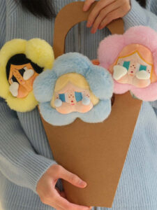 POP MART CryBaby Sad Club Series Plush Flower Sky Blue2