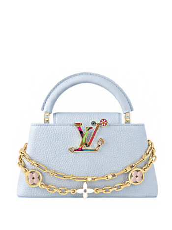 Louis Vuitton x Takashi Murakami Capucines East-West Mini Olympe Blue