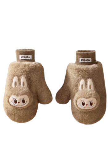 Pop Mart The Monsters Labubu Warm Fluffy Holiday Series Plush Gloves