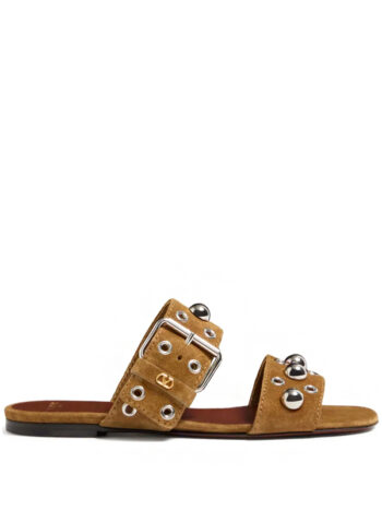 Valentino Garavani Sandália flat Nellcôte de couro