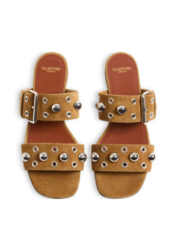 Valentino Garavani Sandália flat Nellcôte de couro - Imagem 3