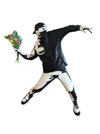 Banksy Flower Bomber Figure Black/Multi