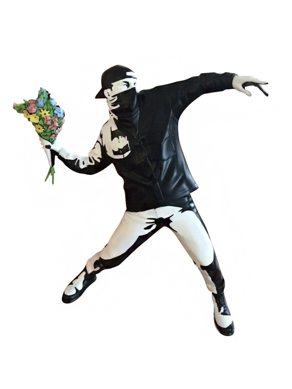 Banksy Flower Bomber Figure Black Multi Original São Paulo Banksy Flower Bomber Figure Black/Multi - Imagem 1