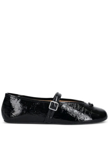 Coach buckle patent-leather ballet flats