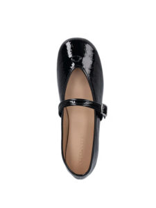 Coach buckle patent-leather ballet flats