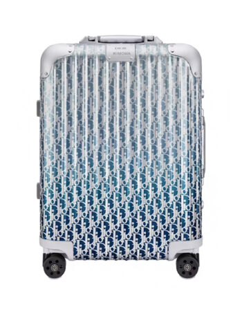 Dior x RIMOWA 4-Wheel Cabin Suitcase Aluminium Dior Oblique Blue Gradient