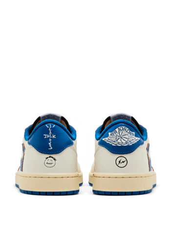 Fragment x Travis Scott x Air Jordan 1 Low OG SP Sail Military Blue - Imagem 3