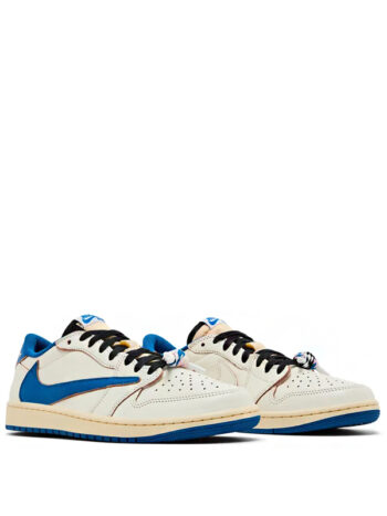 Fragment x Travis Scott x Air Jordan 1 Low OG SP Sail Military Blue - Imagem 4