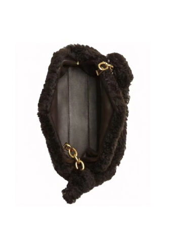 Bottega Veneta Small The Chain Pouch Shearling Bag Black/Gold - Imagem 2