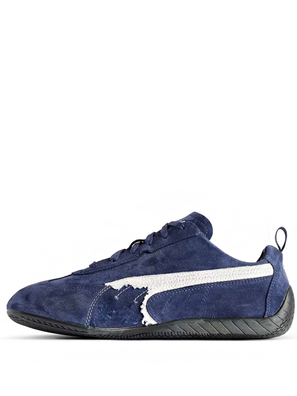 Balenciaga x Puma Speedcat Suede Distressed Navy White Original São Paulo Balenciaga x Puma Speedcat Suede Distressed Navy White - Imagem 3