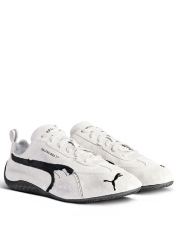 Balenciaga x Puma Speedcat Suede Distressed White Black - Imagem 3