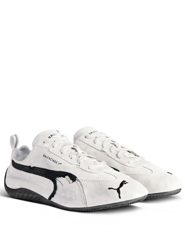 Balenciaga x Puma Speedcat Suede Distressed White Black Original São Paulo Balenciaga x Puma Speedcat Suede Distressed White Black - Imagem 3