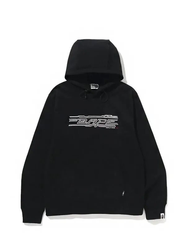 BAPE World Gone Mad Embroidery Pullover Hoodie Black