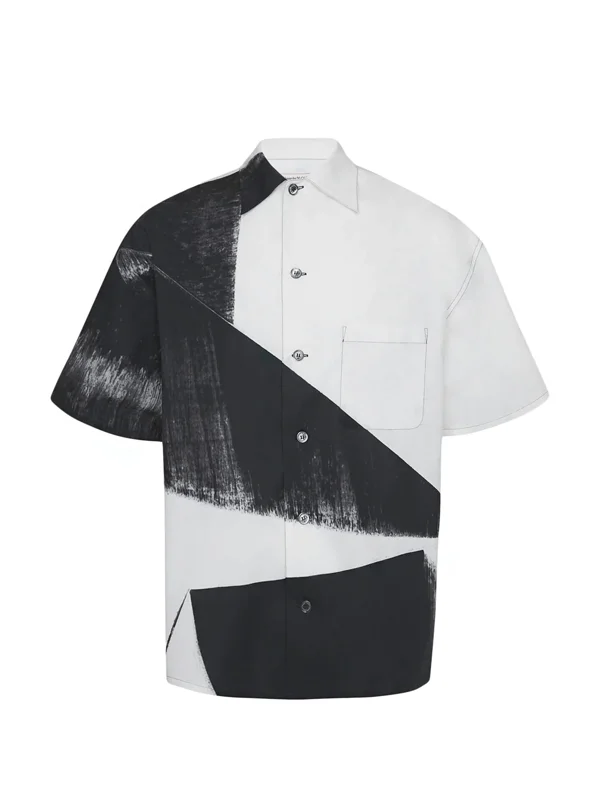 Alexander McQueen Camisa Mangas Curtas Estampada