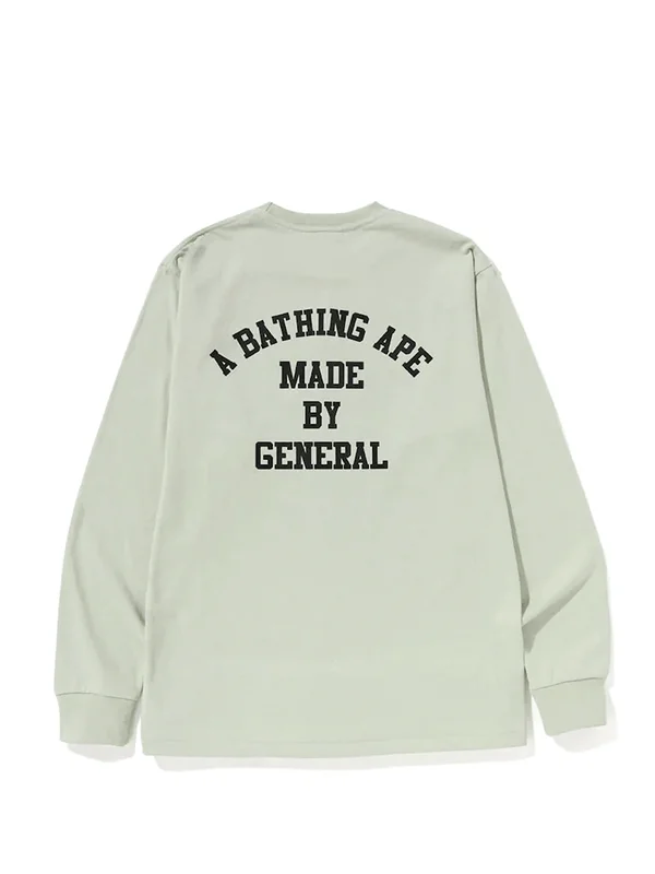 BAPE A Bathing Ape Lettered L S Tee Green