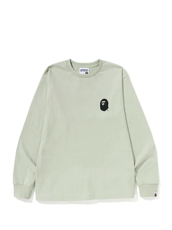 BAPE A Bathing Ape Lettered L S Tee Green 1 1