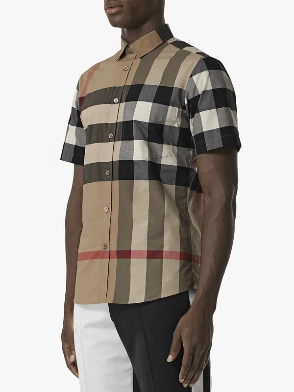 Burberry Camisa Xadrez Mangas Curtas