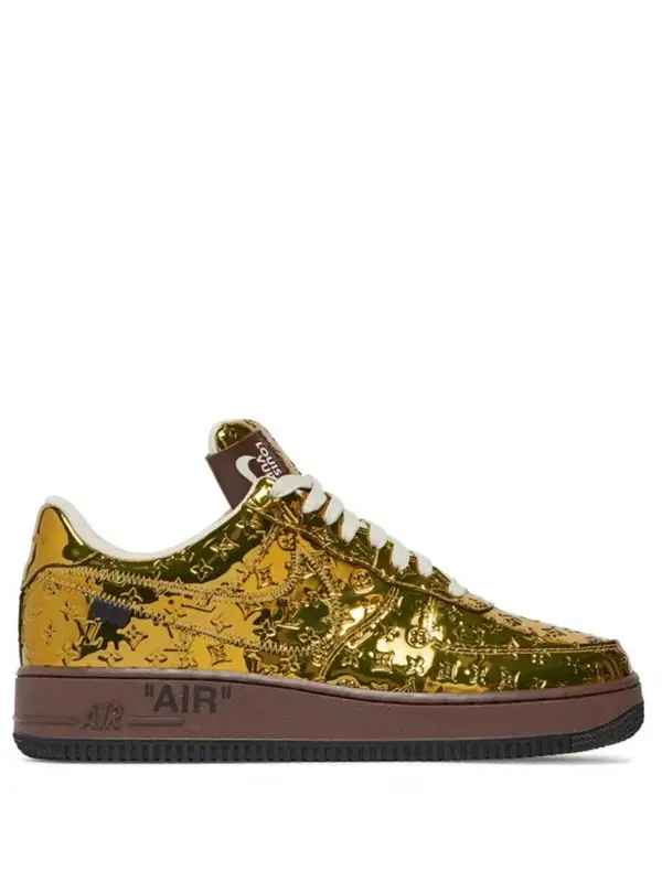 Louis Vuitton Nike Air Force 1 Low By Virgil Abloh Metallic Gold1