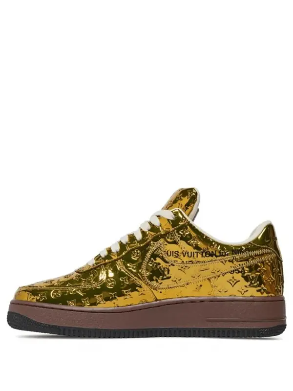 Louis Vuitton Nike Air Force 1 Low By Virgil Abloh Metallic Gold2