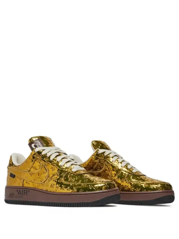 Louis Vuitton Nike Air Force 1 Low By Virgil Abloh Metallic Gold4