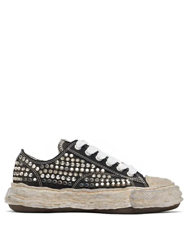 Maison Mihara Yasuhiro Peterson 23 OG Sole Studded Canvas Low Black - Imagem 1