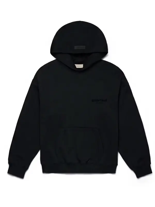 Fear of God Essentials Pullover Chest Logo Hoodie Stretch Limo Black1