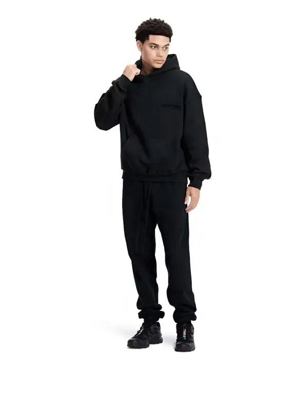 Fear of God Essentials Pullover Chest Logo Hoodie Stretch Limo Black3