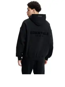Fear of God Essentials Pullover Chest Logo Hoodie Stretch Limo Black4