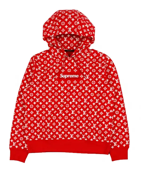 Supreme x Louis Vuitton Box Logo Hooded Sweatshirt Red1