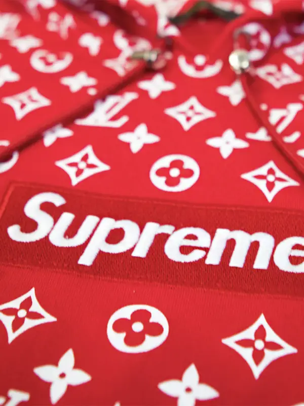 Supreme x Louis Vuitton Box Logo Hooded Sweatshirt Red3