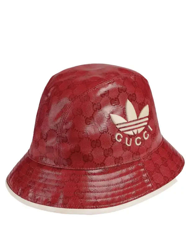 Gucci x Adidas GG Canvas Bucket Hat Red2