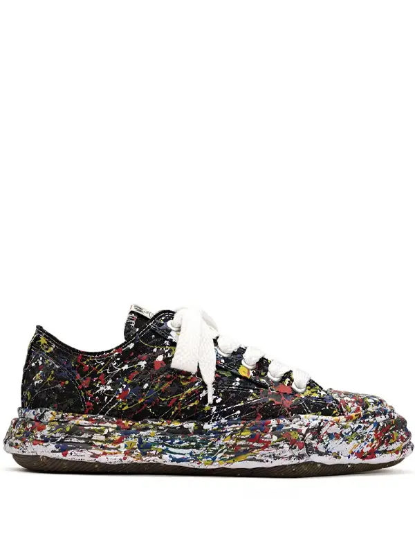 Maison Mihara Yasuhiro Peterson 23 OG Sole Canvas Low Sputtering Paint Black White - Imagem 1